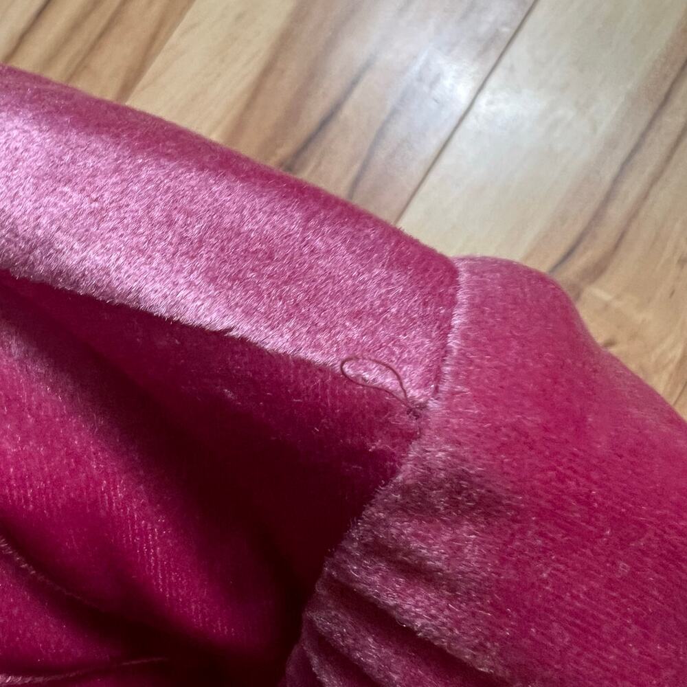 VINTAGE 80s Loungewear Queen Anne Dress Size 6 Regency V Neck Belted Pink Velvet - Picture 8 of 8